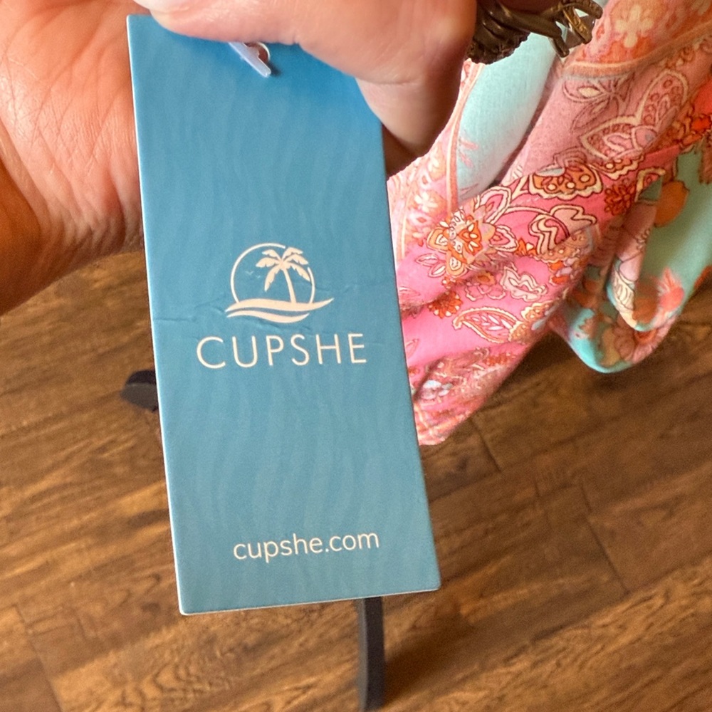 Cupshe Floral Halter Dress in Pink and Blue - Picture 7 of 8